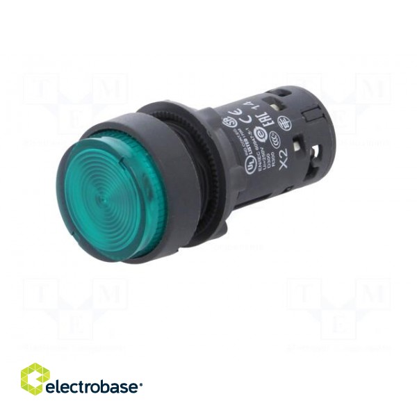 Switch: push-button | 22mm | Stabl.pos: 1 | NO | green | LED | 230V | IP65 image 2