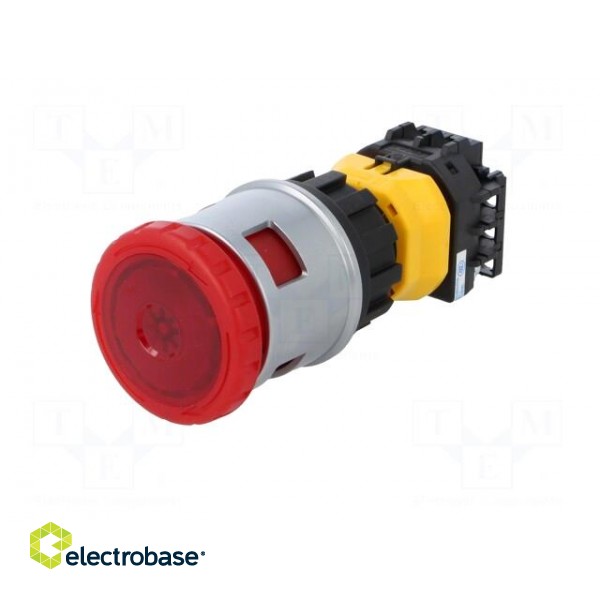 Switch: emergency stop | Stabl.pos: 2 | NC | 30mm | red | LED 24VAC/DC image 2
