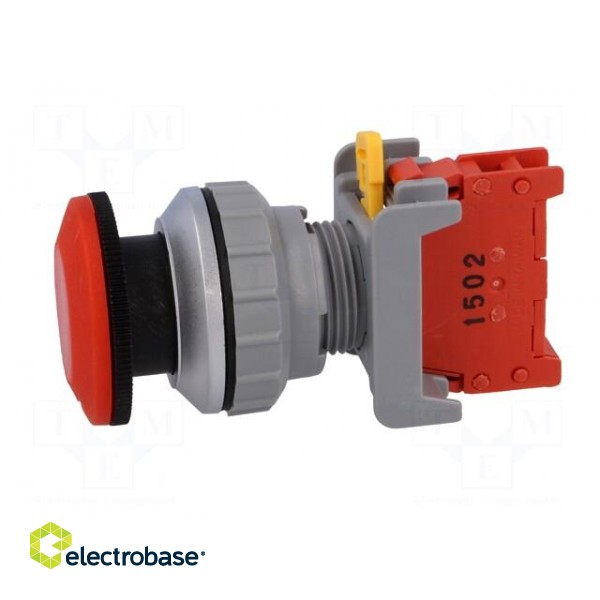 Switch: emergency stop | 30mm | Stabl.pos: 2 | NC | red | IP65 | XLEB30 image 3