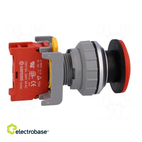Switch: emergency stop | 30mm | Stabl.pos: 2 | NC | red | IP65 | XLEB30 image 7
