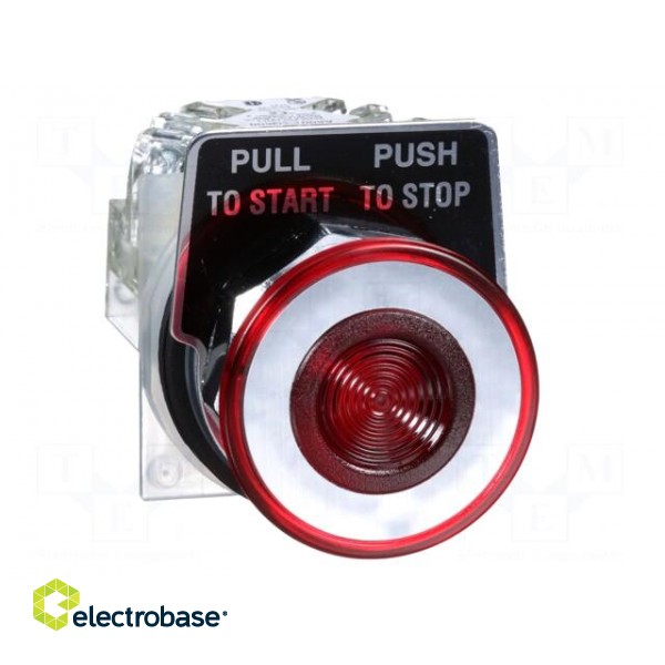 Switch: push-button | 30mm | Stabl.pos: 2 | SPDT | red/white | IP66