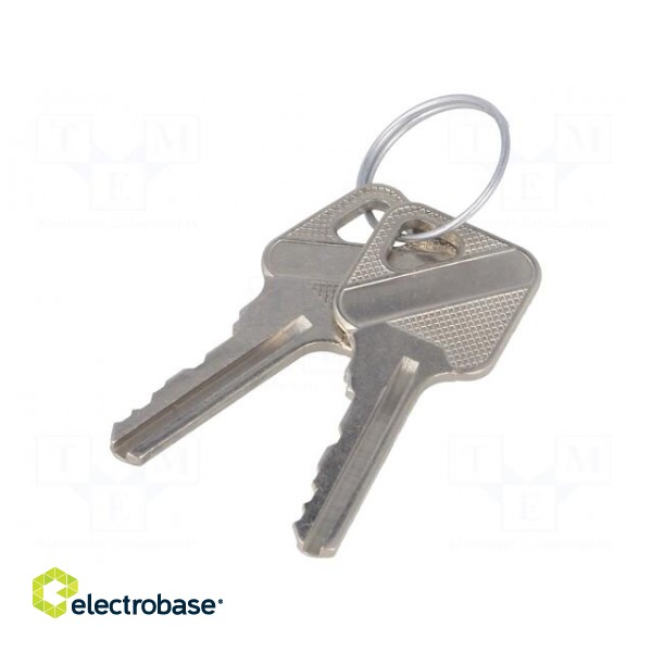 Switch: rotary with key | Stabl.pos: 2 | NC x3 + NO | 30mm | silver image 2