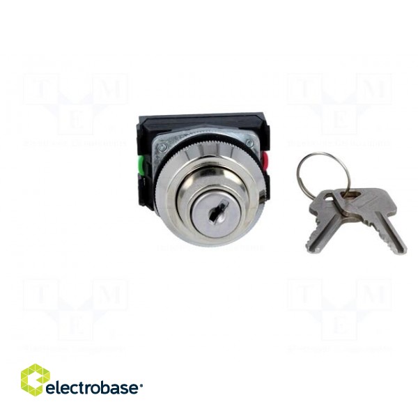 Switch: rotary with key | Stabl.pos: 2 | NC + NO | 30mm | silver | IP56 image 9
