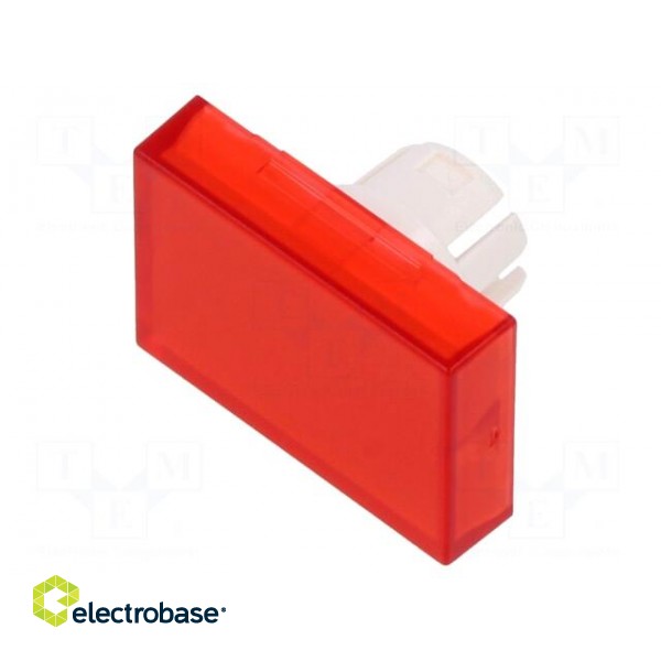 Actuator lens | 22mm | 61 | red,transparent | plastic | 15.3x21.5mm