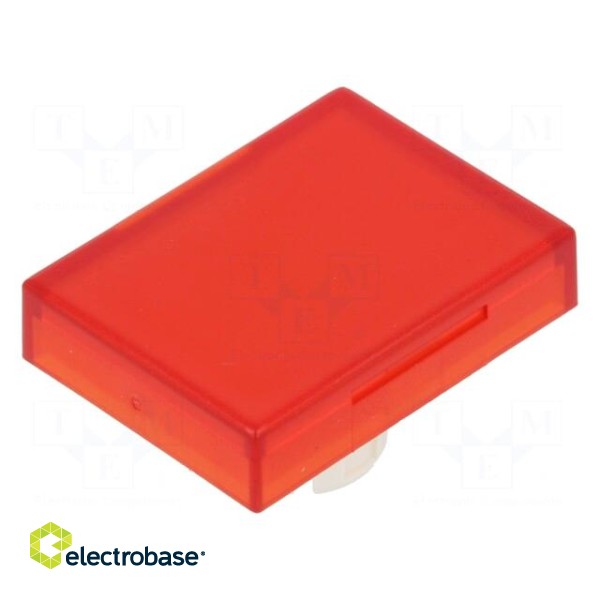 Actuator lens | 22mm | 61 | red,transparent | plastic | 18x24mm image 1