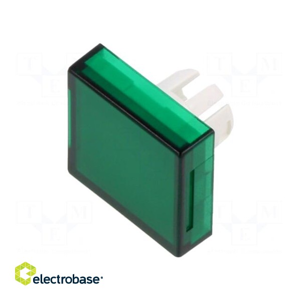 Actuator lens | 22mm | 61 | transparent,green | plastic | 18x18mm