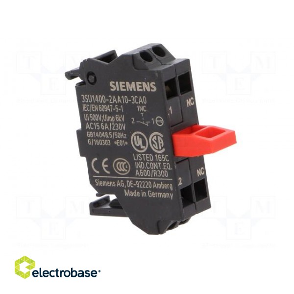 Contact block | 22mm | -25÷70°C | for back plate | Contacts: NC image 8