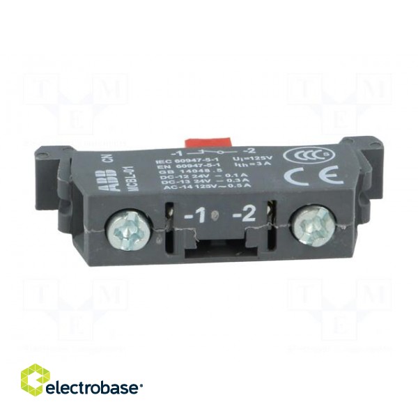 Contact block, microswitch | 22mm | front fixing | Contacts: NC image 9