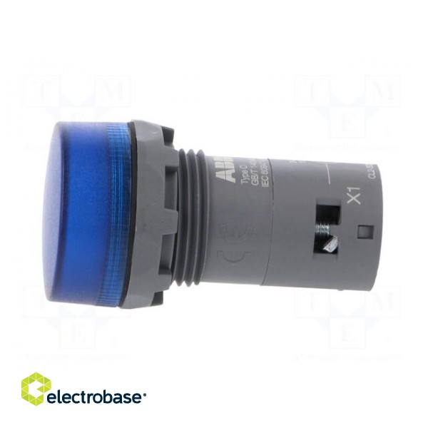 Control lamp | 22mm | CL2 | -25÷70°C | Illumin: LED | Ø22mm | 24VAC | blue image 3