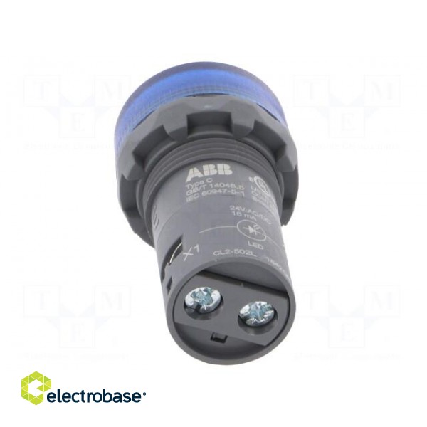 Control lamp | 22mm | CL2 | -25÷70°C | Illumin: LED | Ø22mm | 24VAC | blue paveikslėlis 5