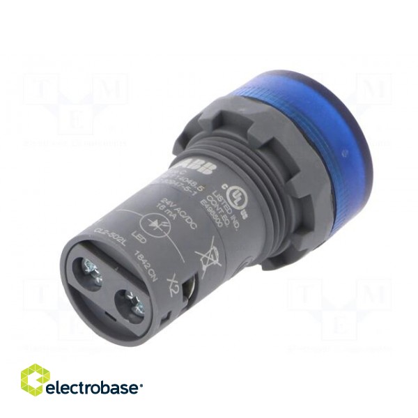 Control lamp | 22mm | CL2 | -25÷70°C | Illumin: LED | Ø22mm | 24VAC | blue image 6
