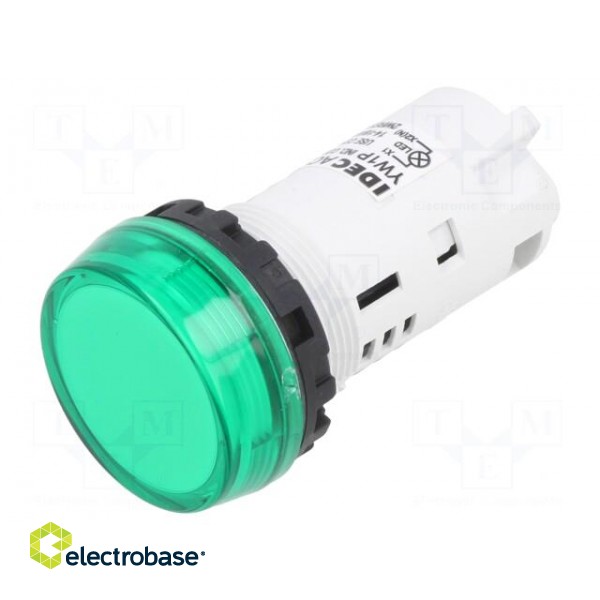 Control lamp | 22mm | YW | -20÷55°C | Illumin: LED | Ø22.5mm | IP65 | green