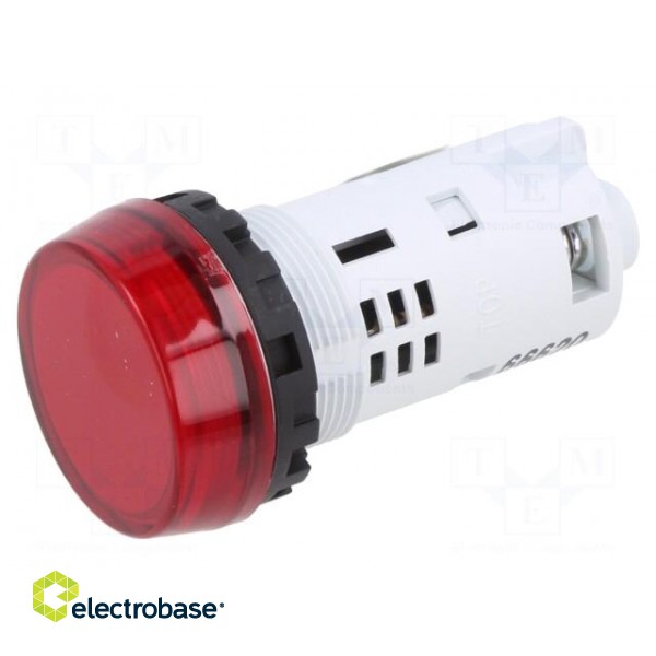 Control lamp | 22mm | YW | -20÷55°C | Illumin: LED | Ø22.5mm | IP65 | red