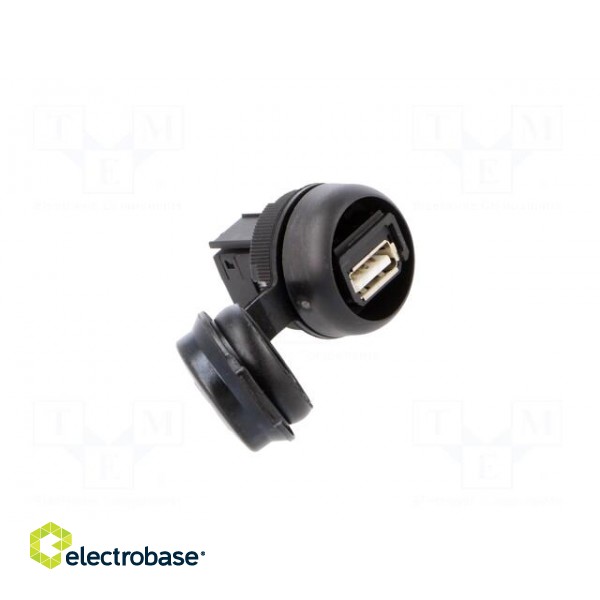 USB socket | 22mm | FrontCom | -40÷70°C | Ø22mm | IP65 | Colour: black image 8