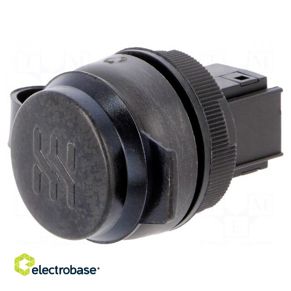 USB socket | 22mm | FrontCom | -40÷70°C | Ø22mm | IP65 | Colour: black image 1