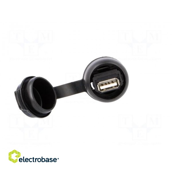 USB socket | 22mm | FrontCom | -40÷70°C | Ø22mm | IP65 | Colour: black image 9