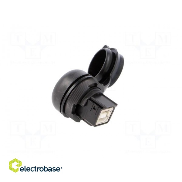 USB socket | 22mm | FrontCom | -40÷70°C | Ø22mm | IP65 | Colour: black image 4