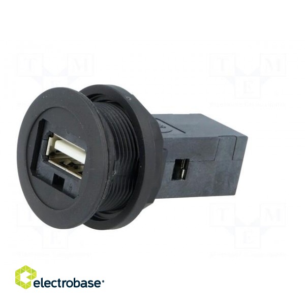 USB socket | 22mm | har-port | -25÷70°C | Ø22.3mm | IP20 | black фото 2