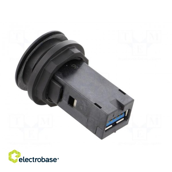 USB socket | 22mm | har-port | -25÷70°C | Ø22.3mm | IP20 | Colour: black image 4