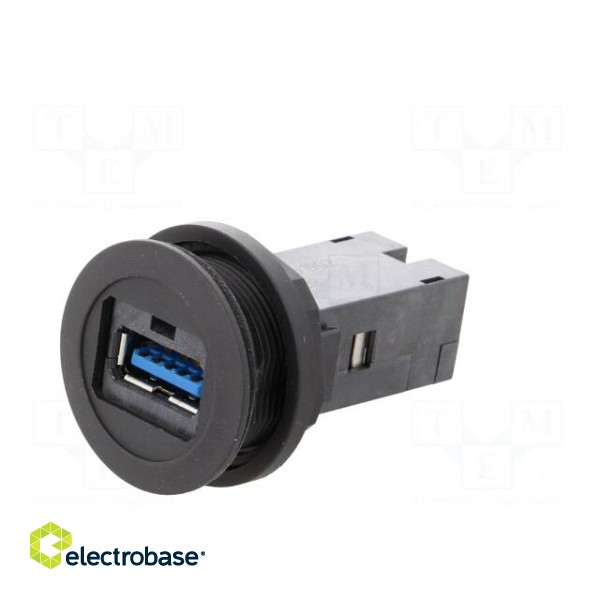 USB socket | 22mm | har-port | -25÷70°C | Ø22.3mm | IP20 | Colour: black image 2