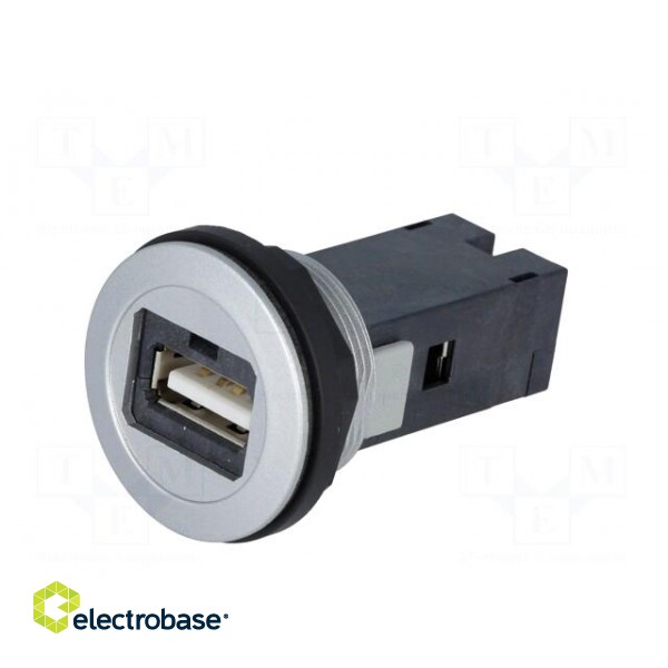 USB socket | 22mm | har-port | -25÷70°C | Ø22.3mm | IP20 | Colour: silver фото 2