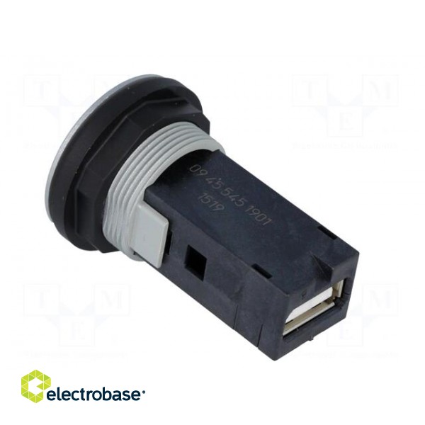 USB socket | 22mm | har-port | -25÷70°C | Ø22.3mm | IP20 | Colour: silver фото 4