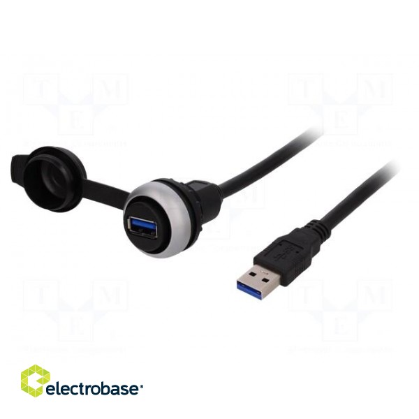 USB socket | 22mm | RMQ-Titan | Ø22.5mm | Len: 0.6m | USB 3.0 A/A