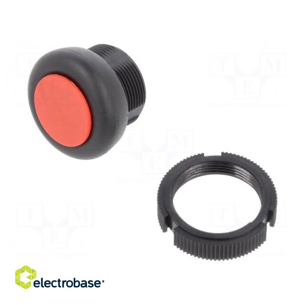 Switch: push-button | Harmony XAC | flat | IP65 | Actuator colour: red image 1