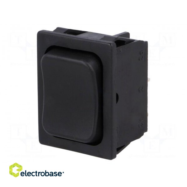 ROCKER | DP3T | Pos: 3 | (ON)-OFF-(ON) | 6A/250VAC | black | IP40 | none image 1