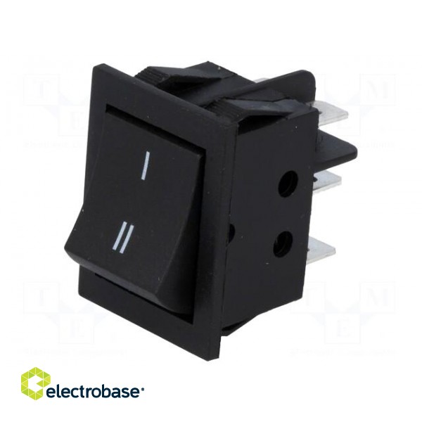 ROCKER | DPDT | Pos: 2 | ON-ON | 15A/250VAC | black | none | 35mΩ | -30÷80°C image 1