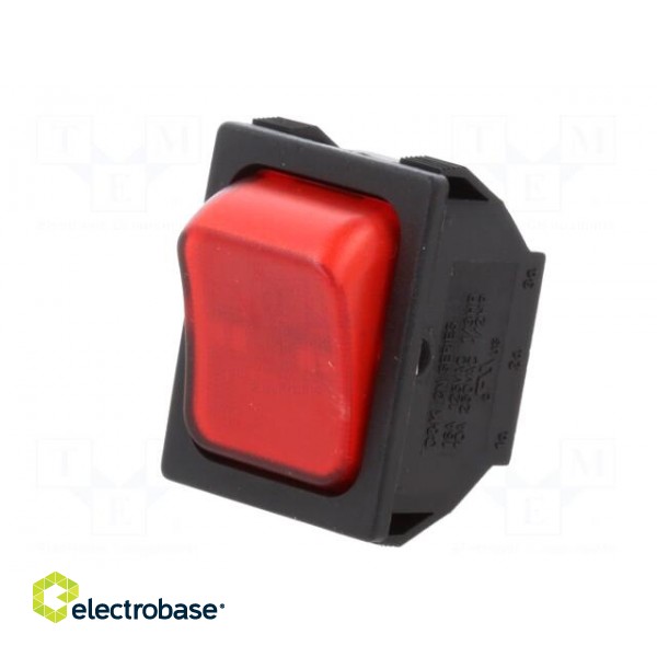 ROCKER | DPST-NC | Pos: 2 | ON-OFF | 10A/250VAC | red | neon lamp | 250V image 2