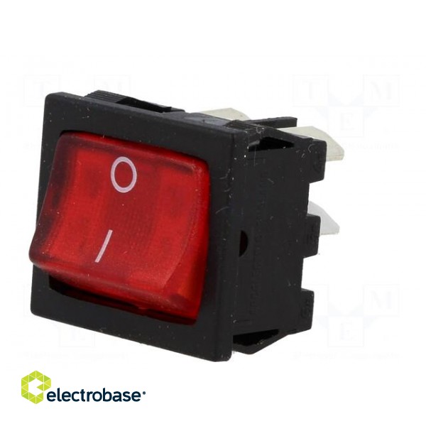 ROCKER | DPST | Pos: 2 | ON-OFF | 10A/250VAC | 10A/28VDC | red | neon lamp image 2