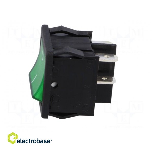 ROCKER | DPST | Pos: 2 | ON-OFF | 10A/250VAC | green | IP40 | filament lamp image 3