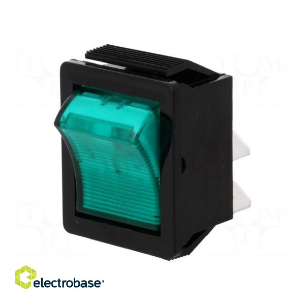 ROCKER | DPST | Pos: 2 | OFF-ON | 16A/250VAC | green | neon lamp 250V image 1