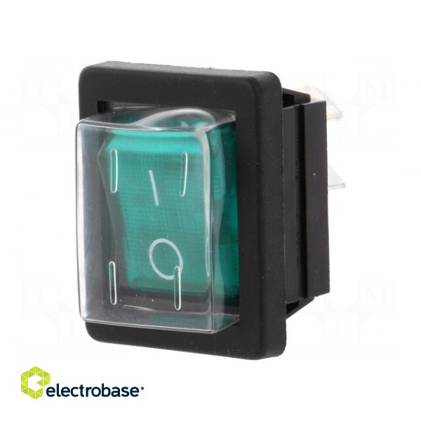 ROCKER | DPST | Pos: 2 | OFF-ON | 16A/250VAC | green | neon lamp 250V фото 1