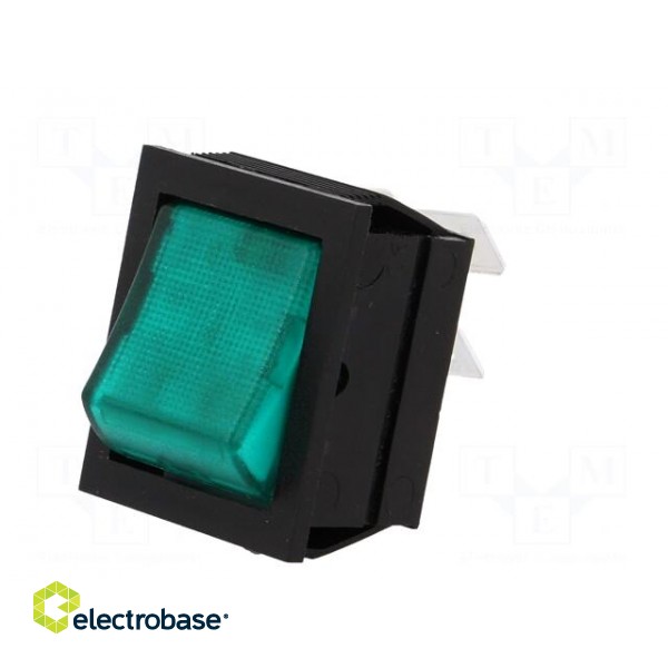 ROCKER | DPST | Pos: 2 | OFF-ON | 16A/250VAC | green | neon lamp 250V image 2