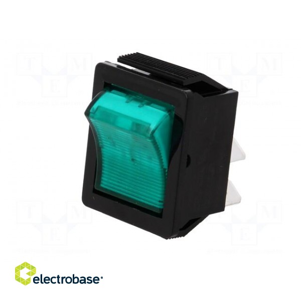 ROCKER | DPST | Pos: 2 | ON-OFF | 16A/250VAC | green | neon lamp | 250V image 2