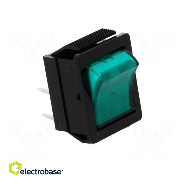 ROCKER | DPST | Pos: 2 | OFF-ON | 16A/250VAC | green | neon lamp 250V paveikslėlis 8