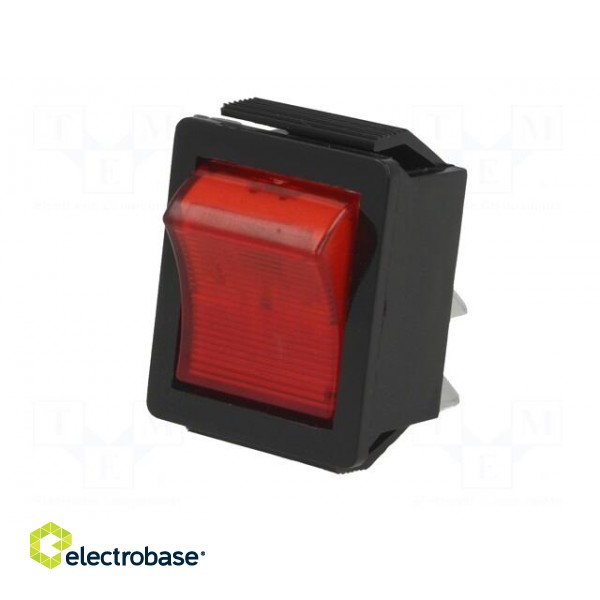 ROCKER | DPST | Pos: 2 | OFF-ON | 16A/250VAC | red | neon lamp 250V paveikslėlis 2