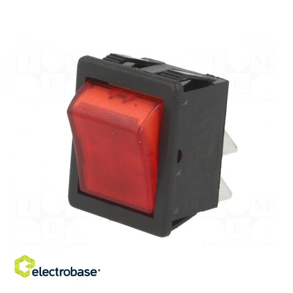 ROCKER | DPST | Pos: 2 | OFF-ON | 16A/250VAC | red | neon lamp 250V paveikslėlis 2