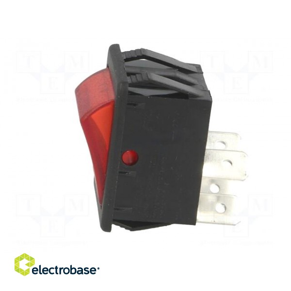 ROCKER | DPST | Pos: 2 | OFF-ON | 16A/250VAC | red | neon lamp 250V фото 3