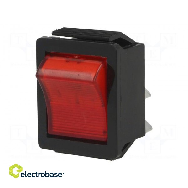 ROCKER | DPST | Pos: 2 | OFF-ON | 16A/250VAC | red | neon lamp 250V paveikslėlis 1
