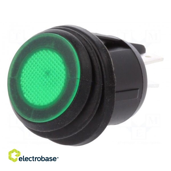 ROCKER | DPST | Pos: 2 | OFF-ON | 20A/12VDC | green | IP65 | LED 12VDC | 50mΩ image 1