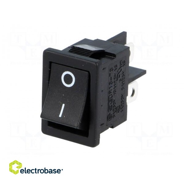 ROCKER | DPST | Pos: 2 | OFF-ON | 6A/250VAC | black | none | 50mΩ | UL94V-2 image 2