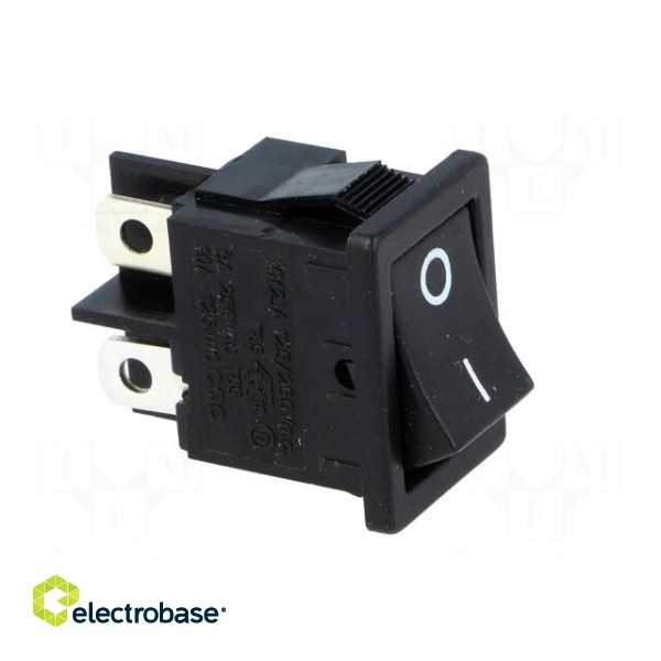 ROCKER | DPST | Pos: 2 | OFF-ON | 6A/250VAC | black | none | 50mΩ | UL94V-2 image 8