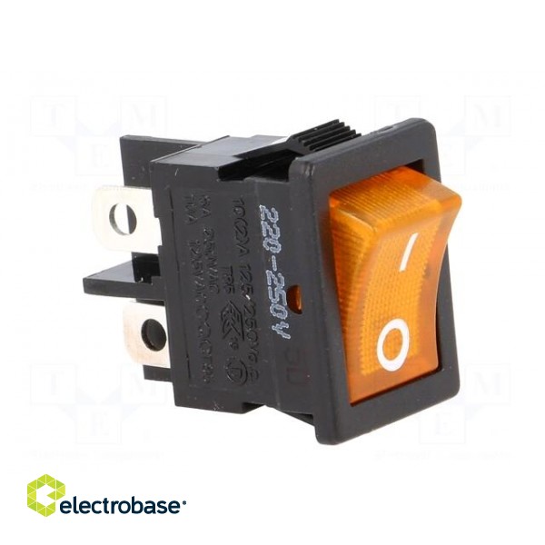 ROCKER | DPST | Pos: 2 | OFF-ON | 6A/250VAC | orange | neon lamp 250V image 8