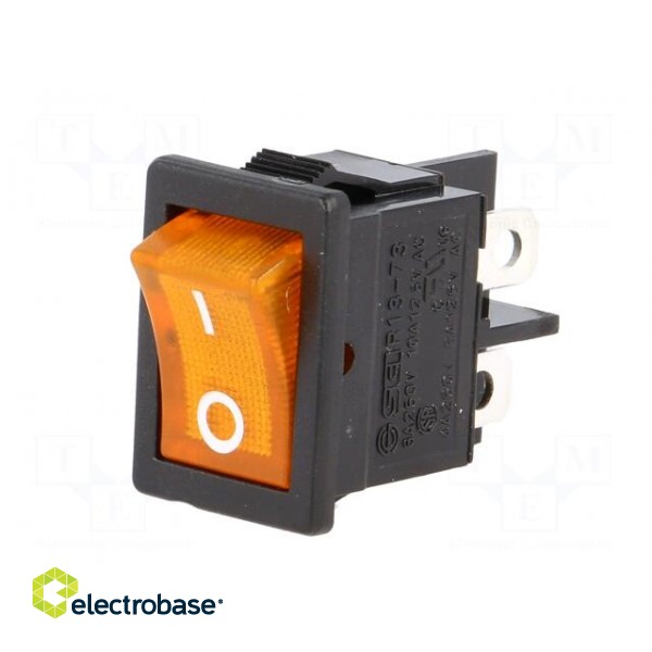 ROCKER | DPST | Pos: 2 | OFF-ON | 6A/250VAC | orange | neon lamp 250V фото 2