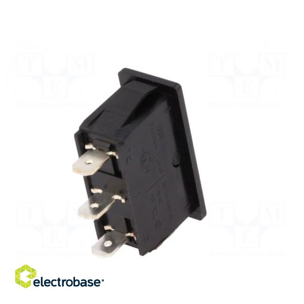ROCKER | SPDT | Pos: 3 | ON-OFF-ON | 6A/250VAC | black | IP40 | none | 100mΩ image 6
