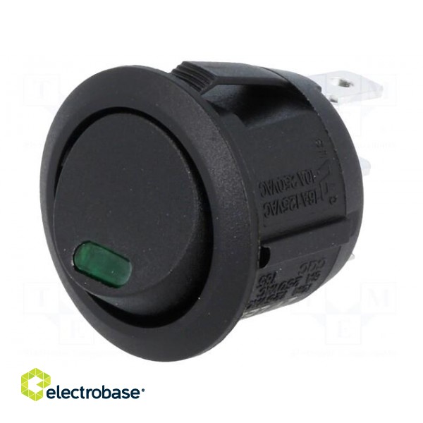 ROCKER | SPST | Pos: 2 | OFF-ON | 10A/250VAC | 10A/24VDC | black | LED 2VDC image 1