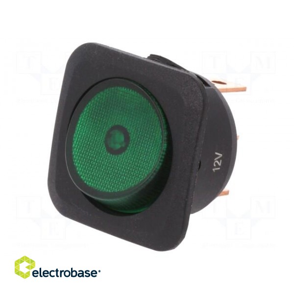 ROCKER | SPST | Pos: 2 | OFF-ON | 25A/12VDC | green | neon lamp | 50mΩ image 1